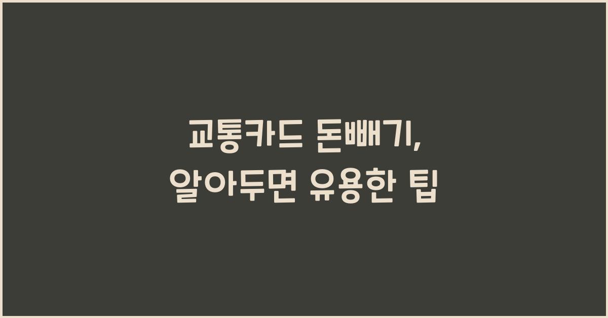 교통카드 돈빼기