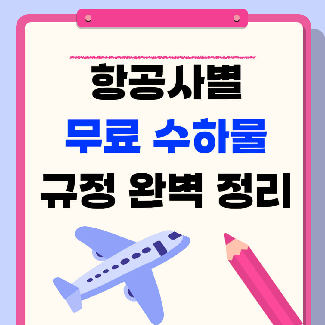 항공사별 무료 수하물 규정 총정리