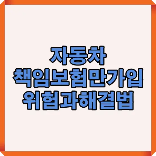 자동차 책임보험만 가입한 운전자가 겪을 수 있는 주요 위험과 한계, 사고 시 부담금 증가 요인을 한눈에 정리한 썸네일 이미지