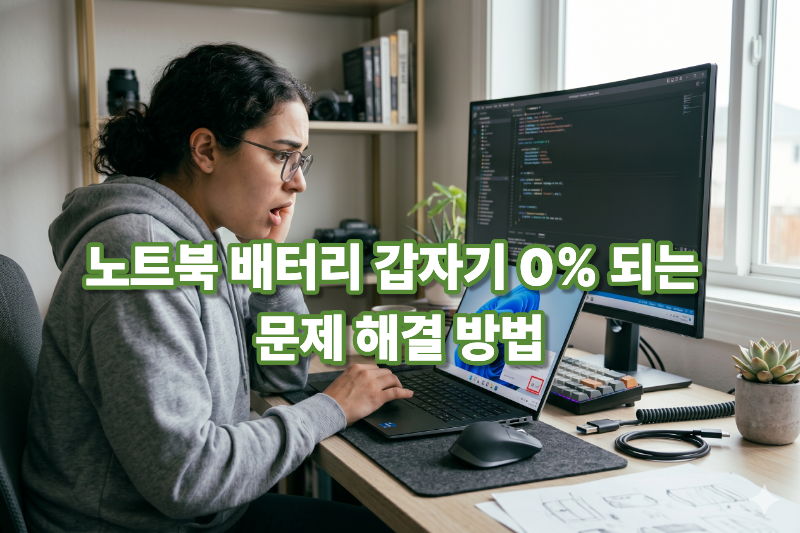 노트북 배터리 0퍼센트 오류