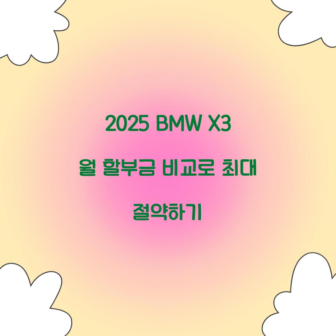 2025 BMW X3 월 할부금 비교