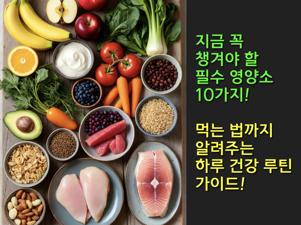 지금 꼭 챙겨야 할 필수 영양소 10가지&mdash; 먹는 법까지 알려주는 하루 건강 루틴 가이드