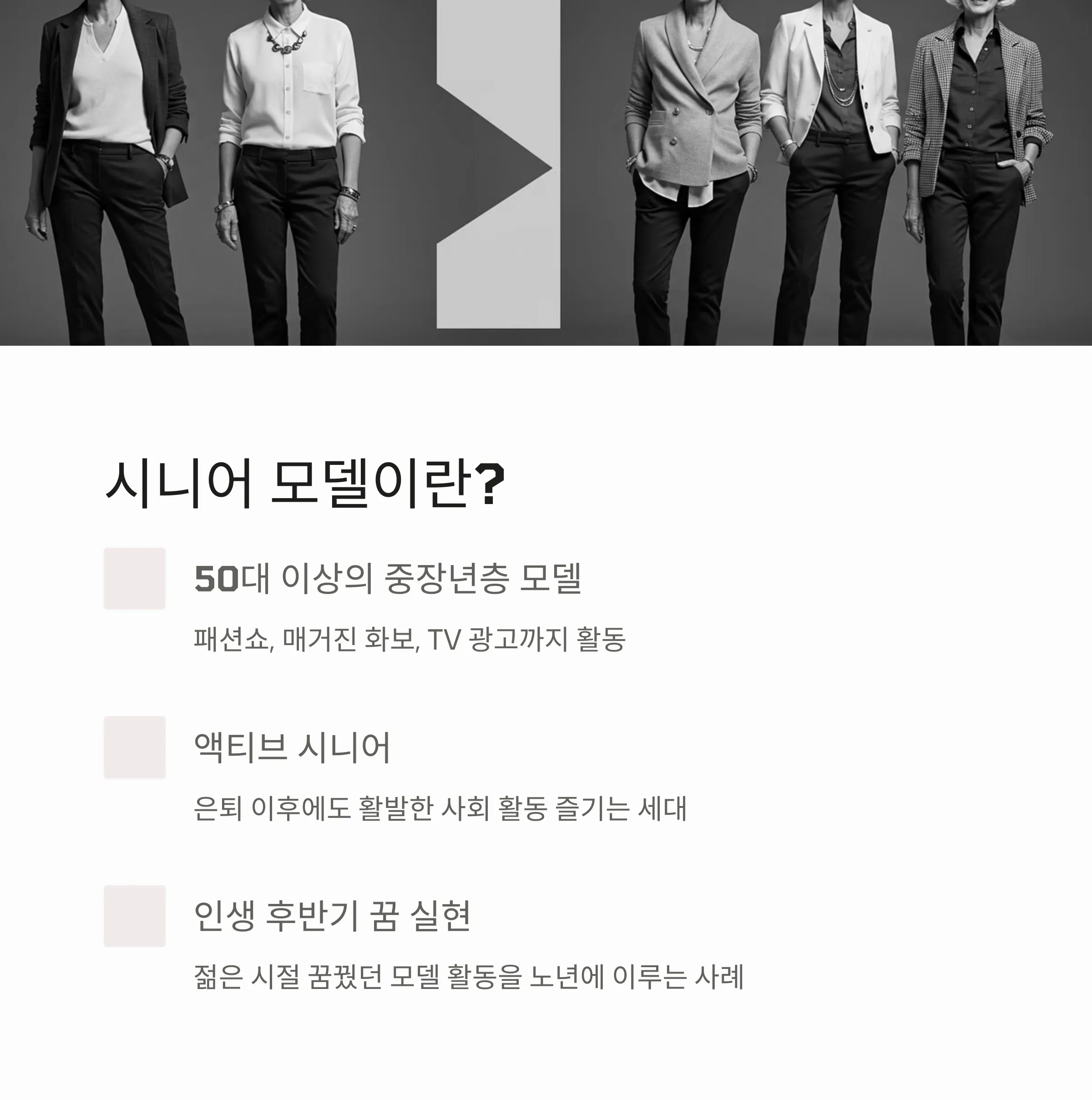 시니어 모델 활동