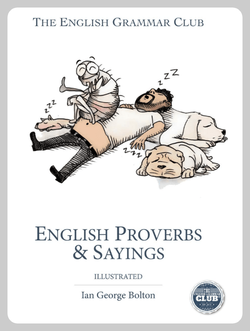 English-Proverbs-sayings-게으른-남자가-개와-함께-자고-있는-그림의-책표지