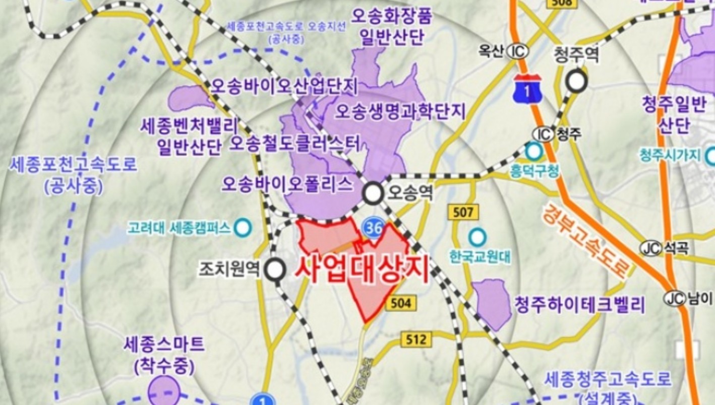 오송 제3생명과학 국가산업단지 위치도.(국토교통부 제공)