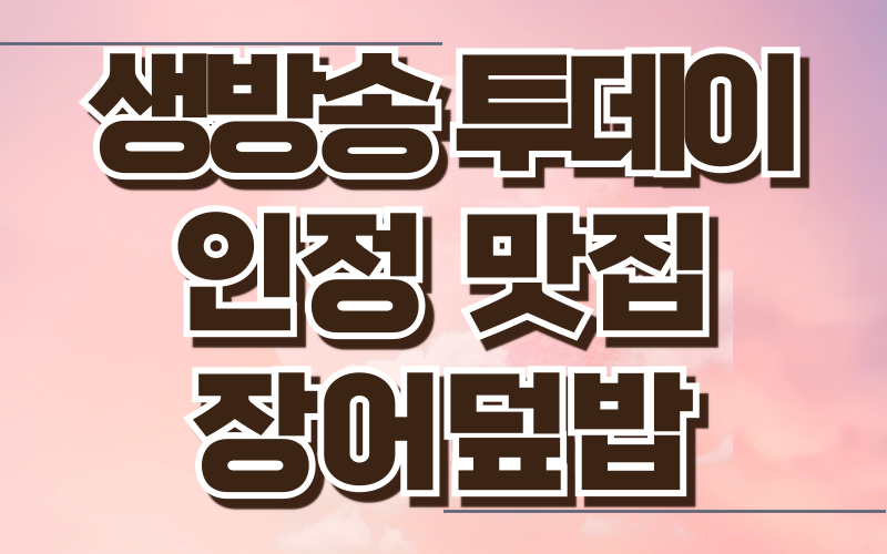 생방송 투데이 인정맛집 서울 장어덮밥
