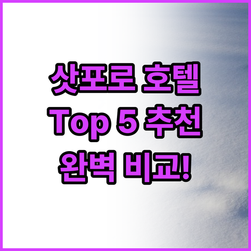 삿포로 인기 호텔 Top 5 추천! ..