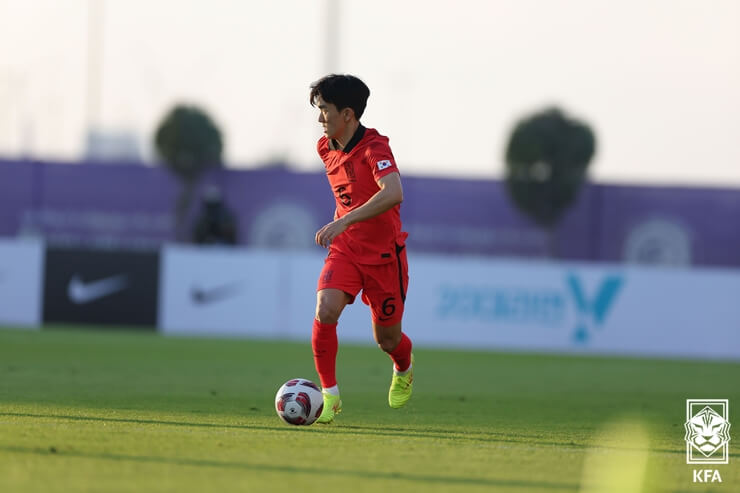 이라크와의 평가전에서 황인범 선수 모습