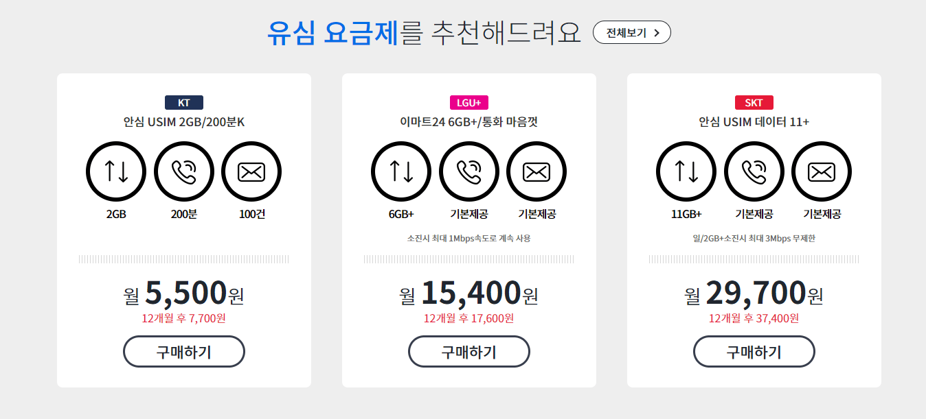 알뜰폰요금제