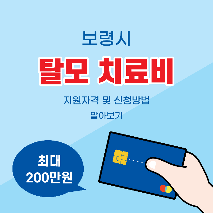 보령시 탈모 치료비 지원자격 및 신청방법 알아보기