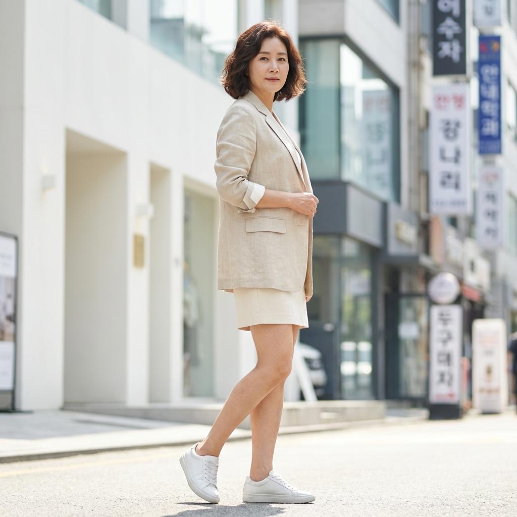 운동화와 자켓: 60대도 가능한 믹스매치 데일리룩