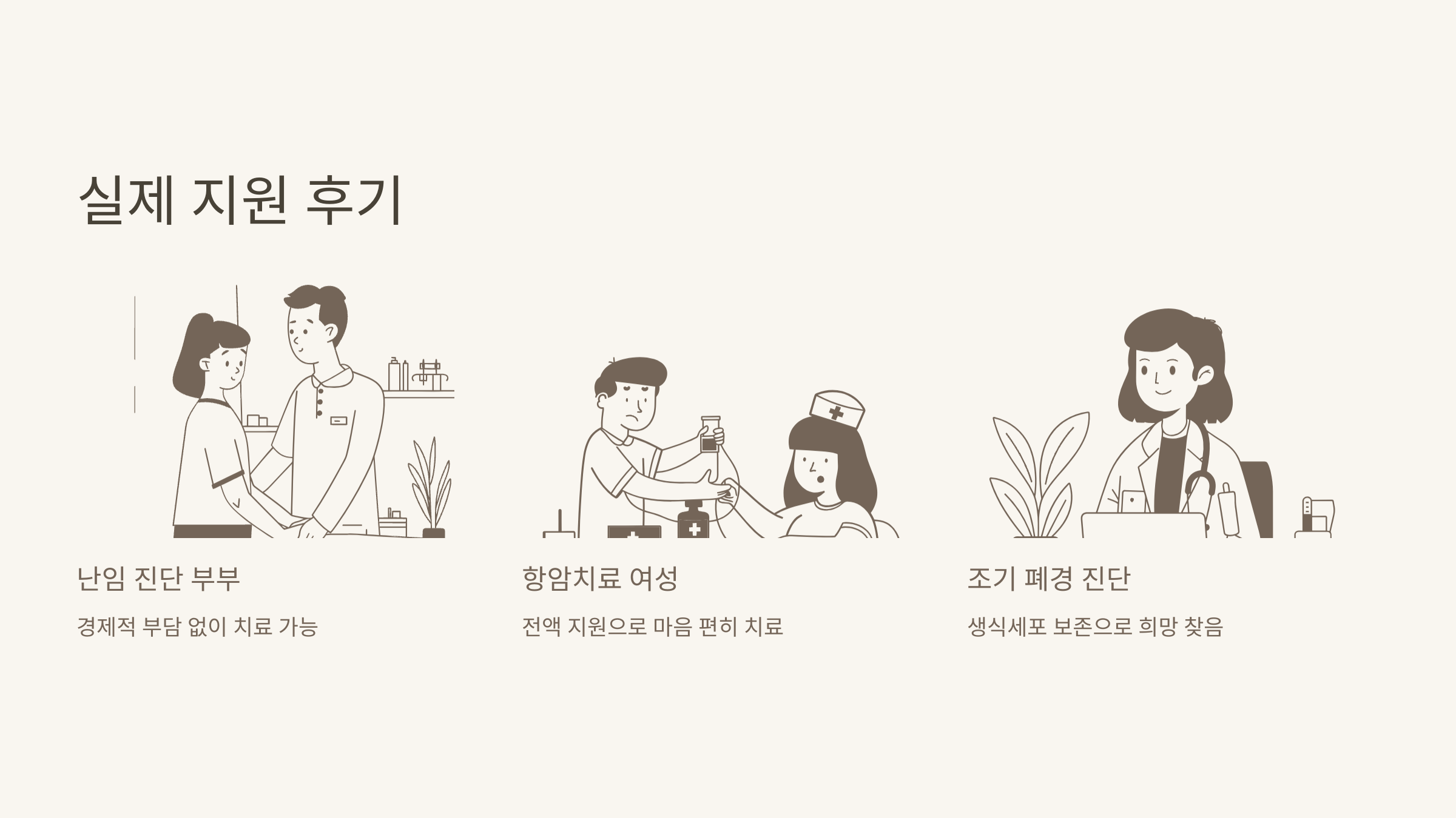 난임 및 암 치료 환자의 실제 경험담