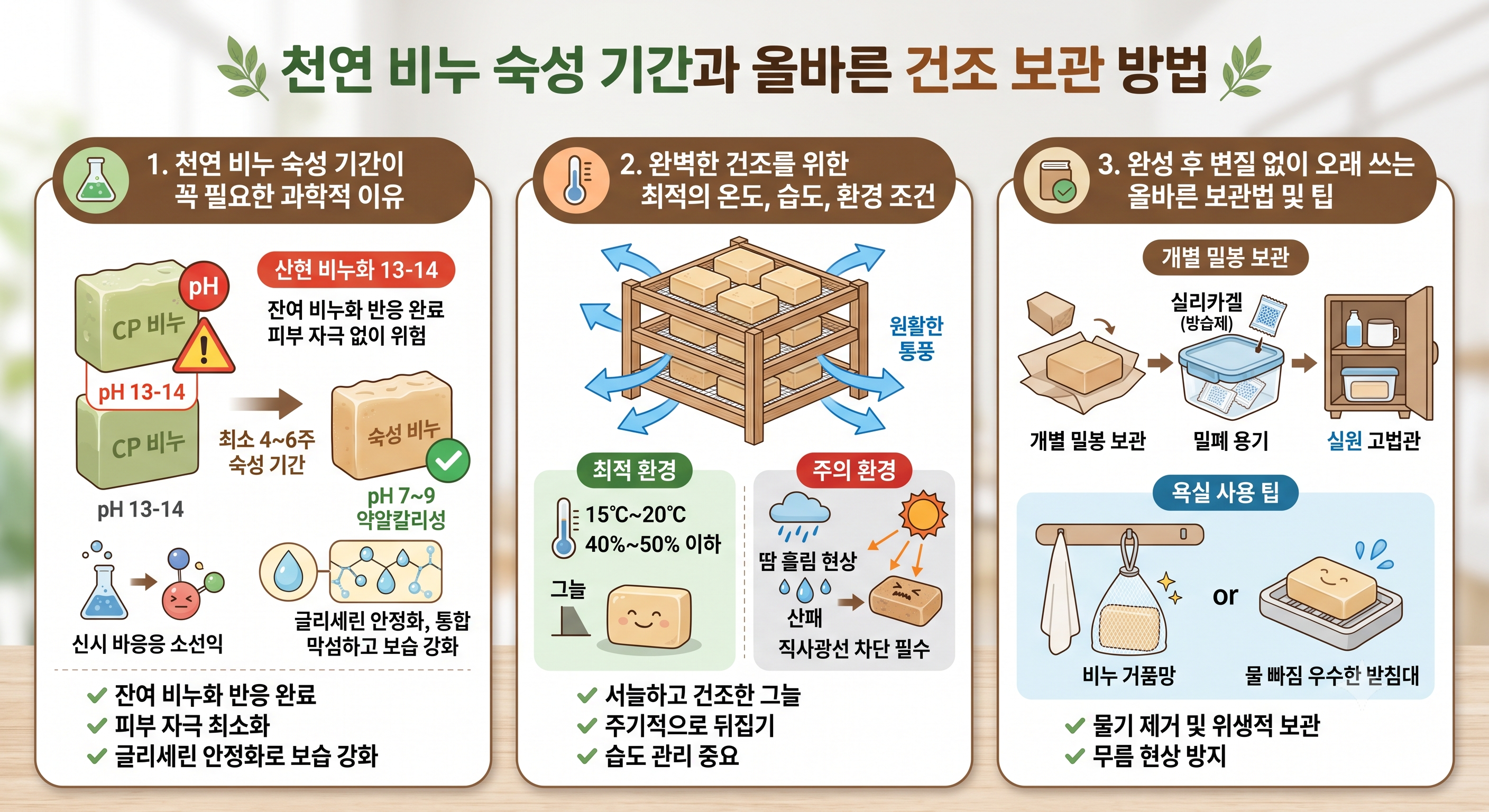 천연 비누 숙성 기간과 올바른 건조 보관 방법