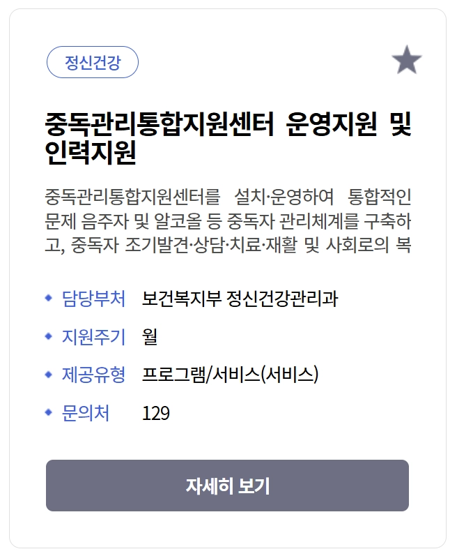 중독관리통합지원센터운영지원 4대중독 무료상담받는방법
