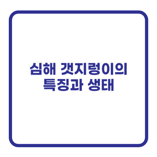 심해 갯지렁이의 특징과 생태