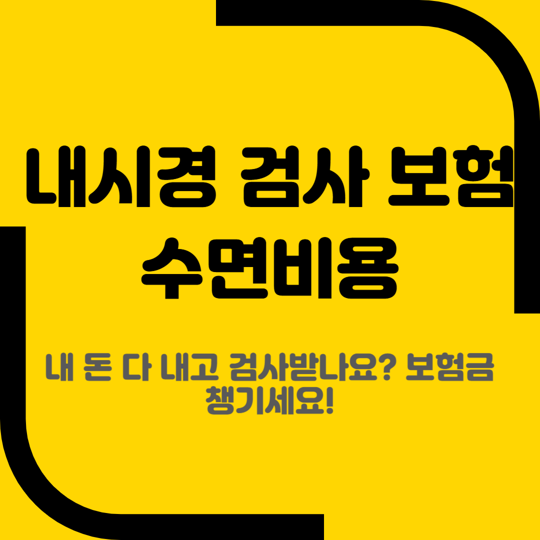 내시경 검사 보험 수면비용