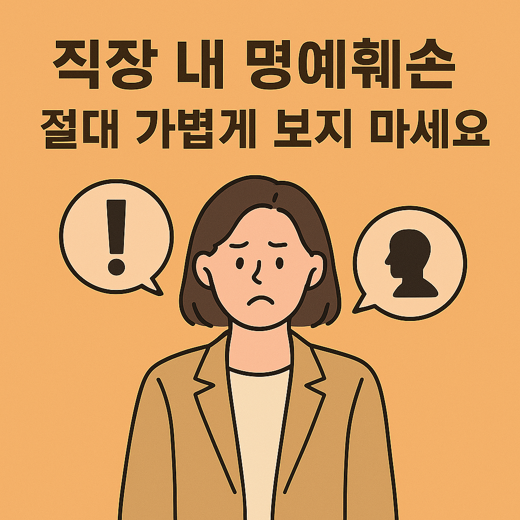 직장 내 명예훼손, 절대 가볍게 보지마세요!