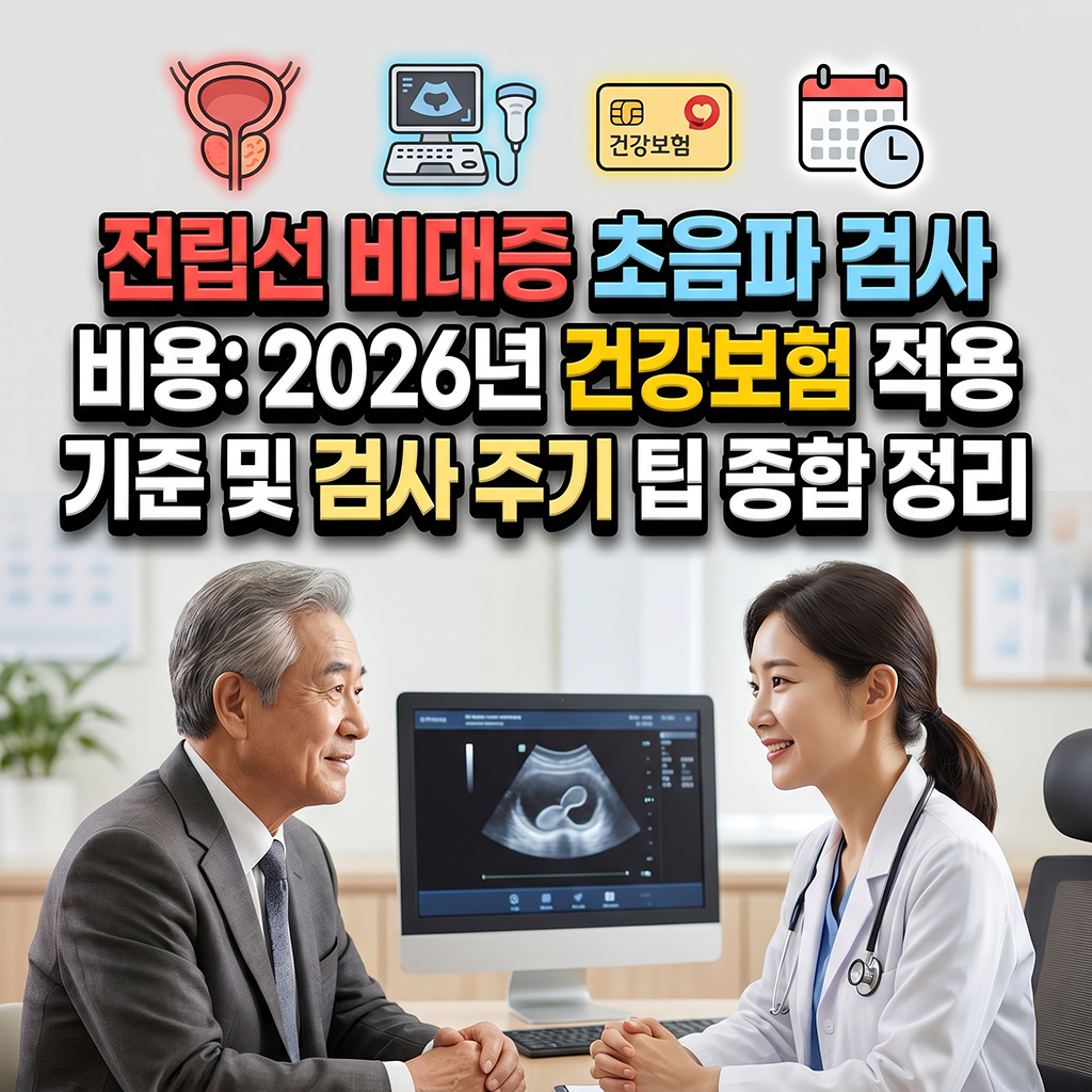 전립선비대증 초음파 검사 비용: 2026 건강보험 적용 기준과 검사 주기 꿀팁 총정리