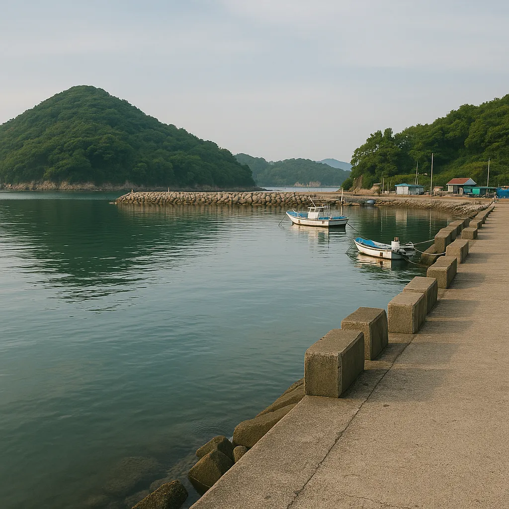 연화도 선착장의 조용하고 아늑한 낚시 포인트