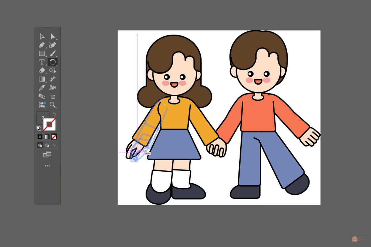 팔 다리 움직이기 -그룹으로-묶여있는-팔을-선택하고-회전툴을-이용해서-움직이기