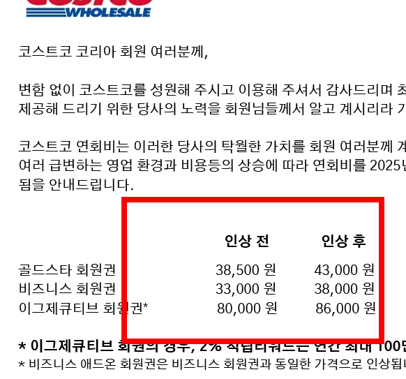 코스트코 회원가입비 2026년