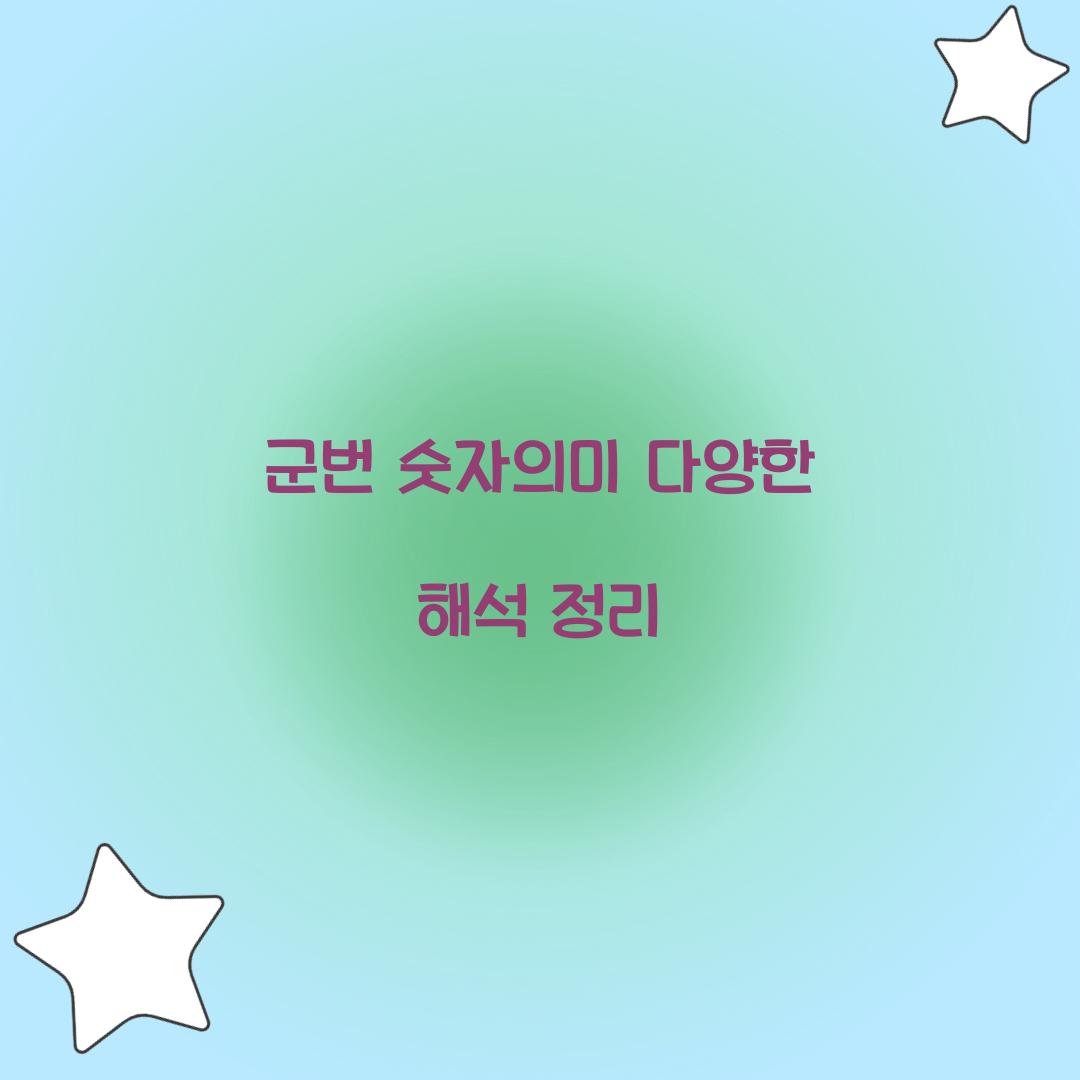 군번 숫자의미