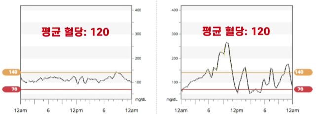 혈당 그래프와 평균혈당