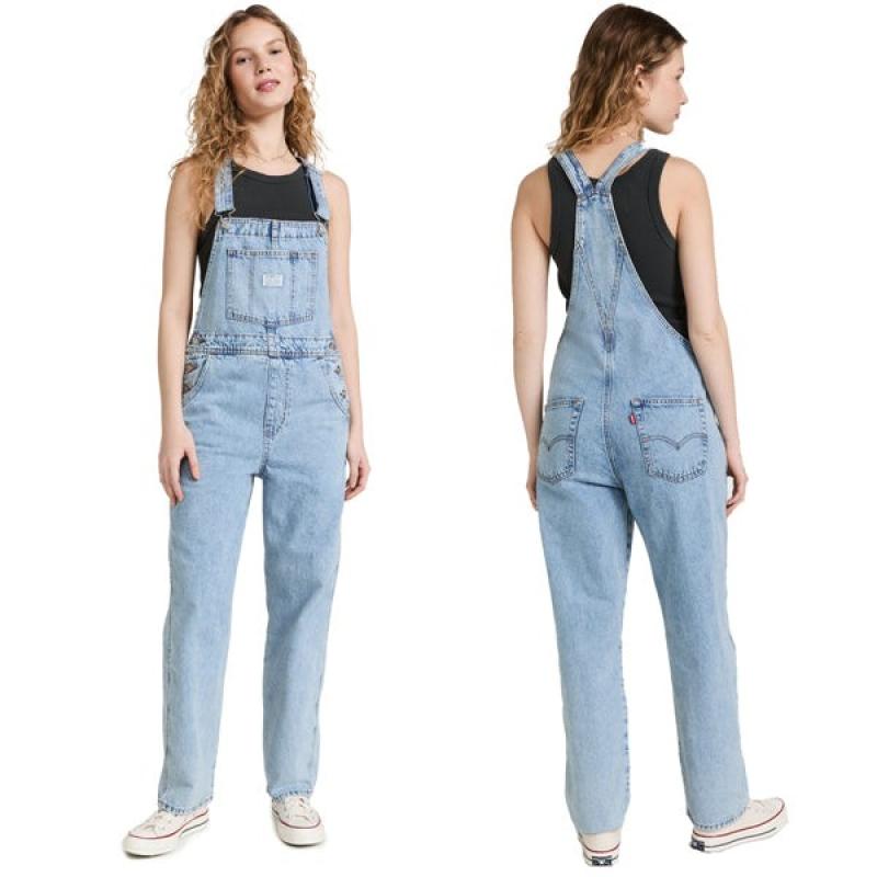 LEVIS 리바이스 연청 빈티지 데님 스트레이트 청 오버롤 멜빵바지