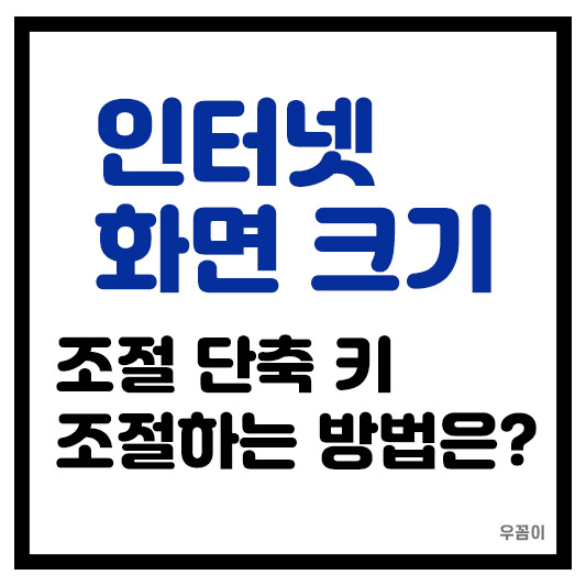컴퓨터 인터넷 모니터 화면 크기 단축키 조절하는 방법