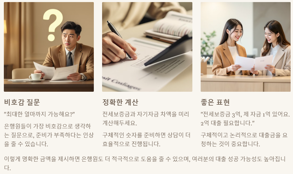 필요한 대출금액 정확하게 말하기