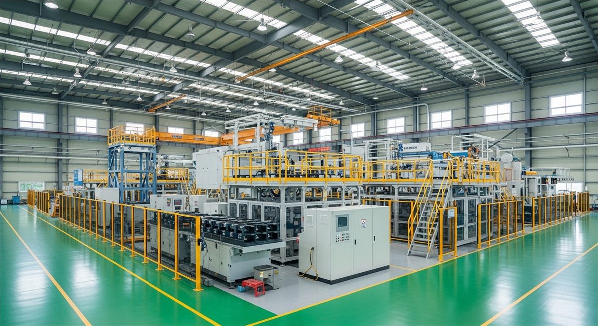 차세대 배터리 장비 생산라인이 보이는 공장 내부 모습 