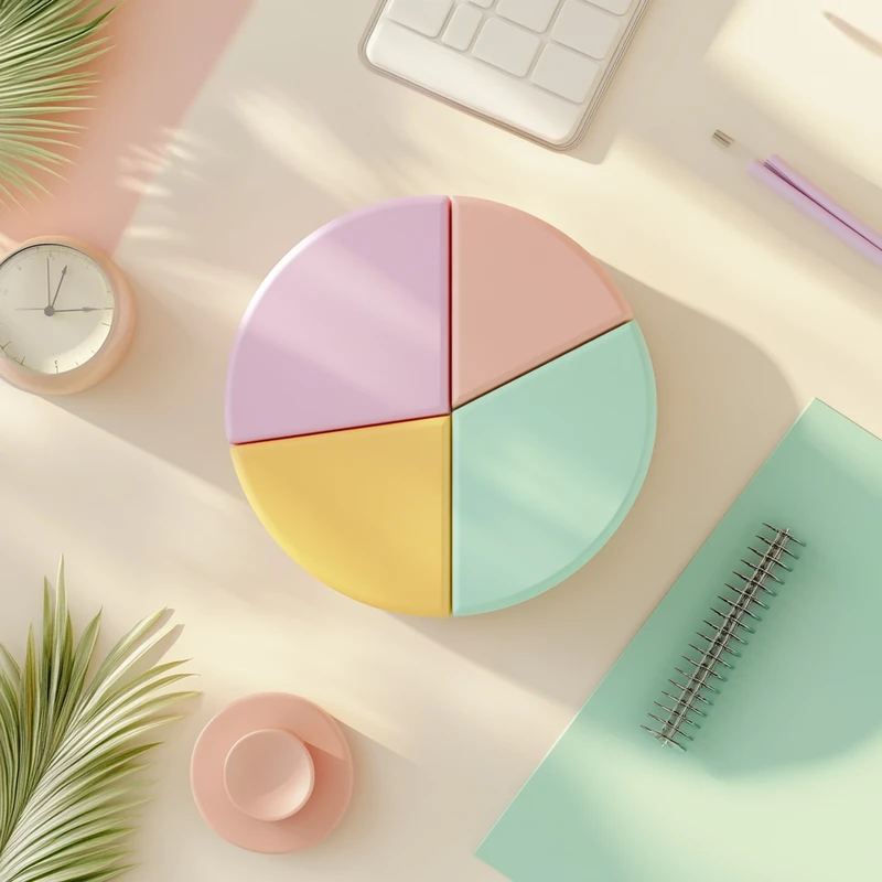 S&amp;P500, 나스닥100, 배당주 ETF로 구성된 국내상장 연금 ETF 스마트 자산 배분 파이차트, 자산분산, ETF 투자전략, 연금 포트폴리오, 업종별 배분, 안정적 성장 강조