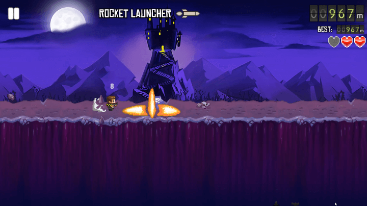 수집한-무기를-이용하여-몬스터를-처치하는-화면