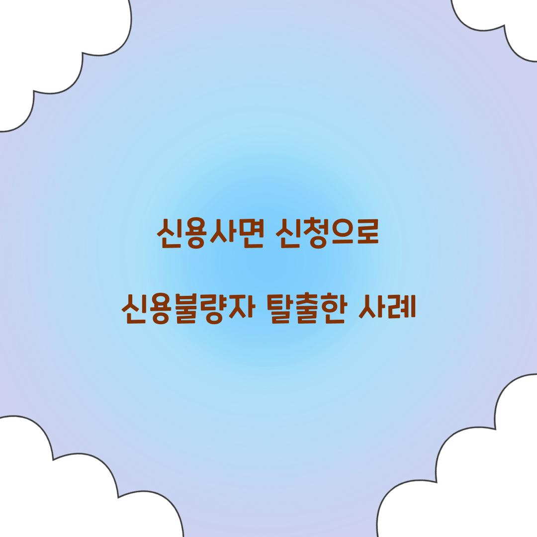 신용사면 신청으로 신용불량자 탈출한 사례