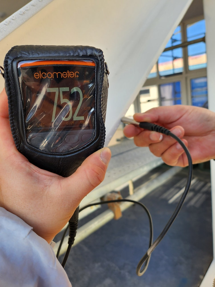 내화페인트 시공 후 품질검사 및 두께 측정