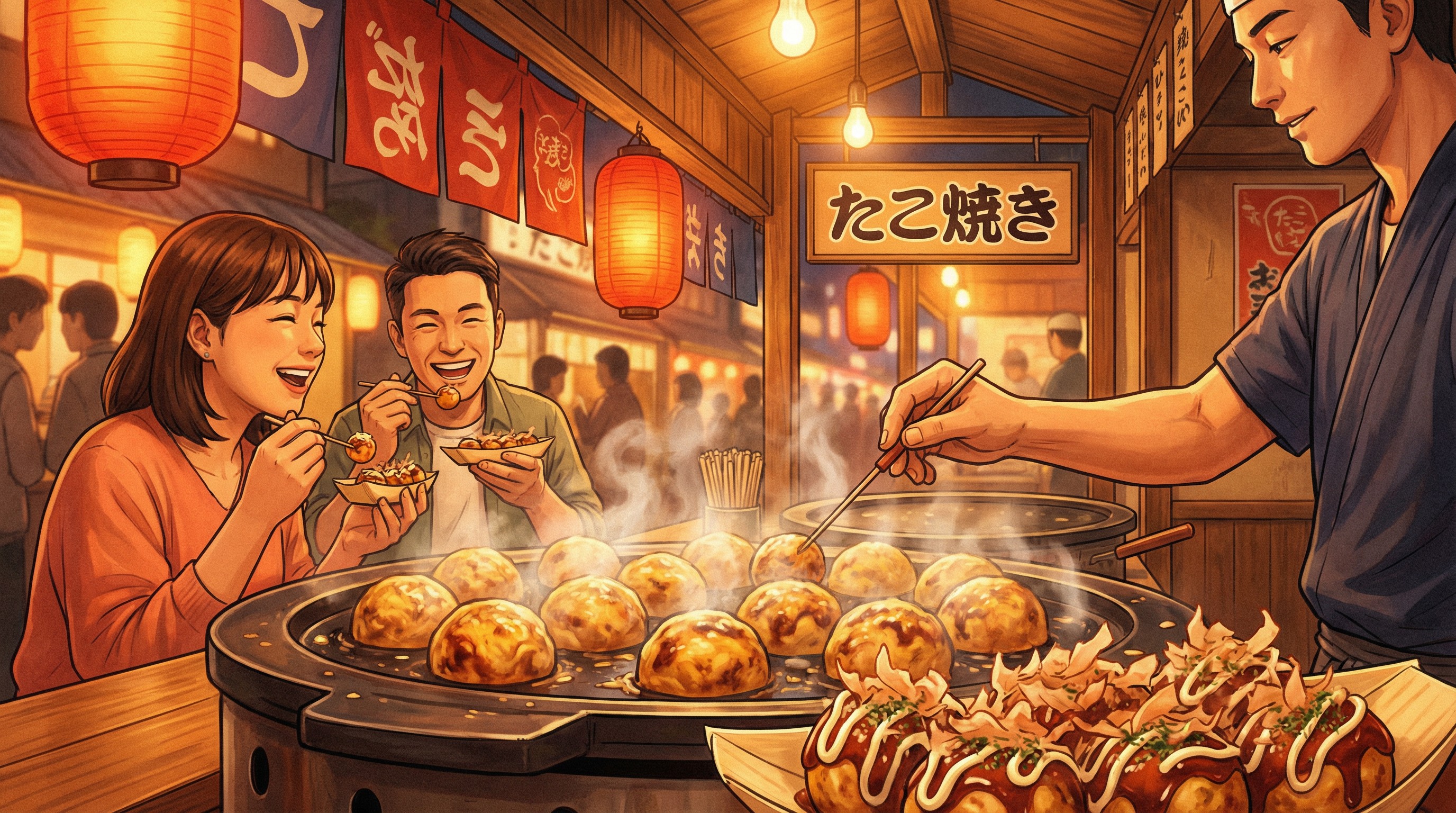맛있는 타코아키 길거리음식 포스터