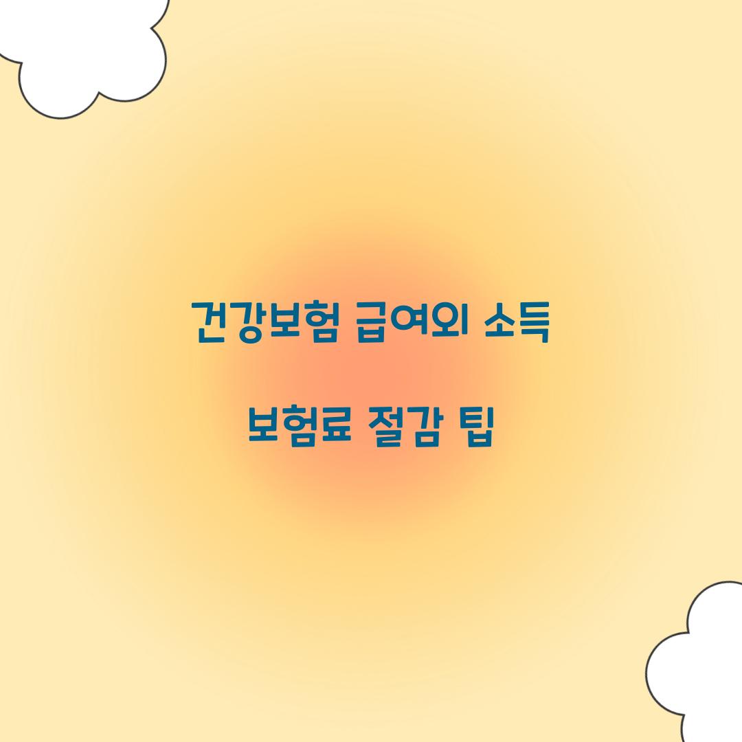 건강보험 급여외 소득 보험료
