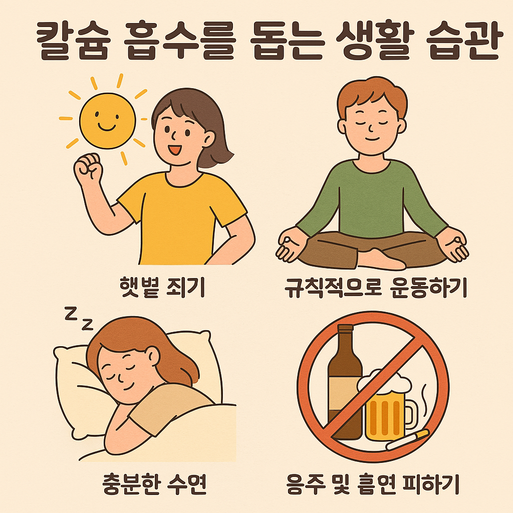 칼슘 흡수를 쉽고 효과적으로 높이는 생활 습관