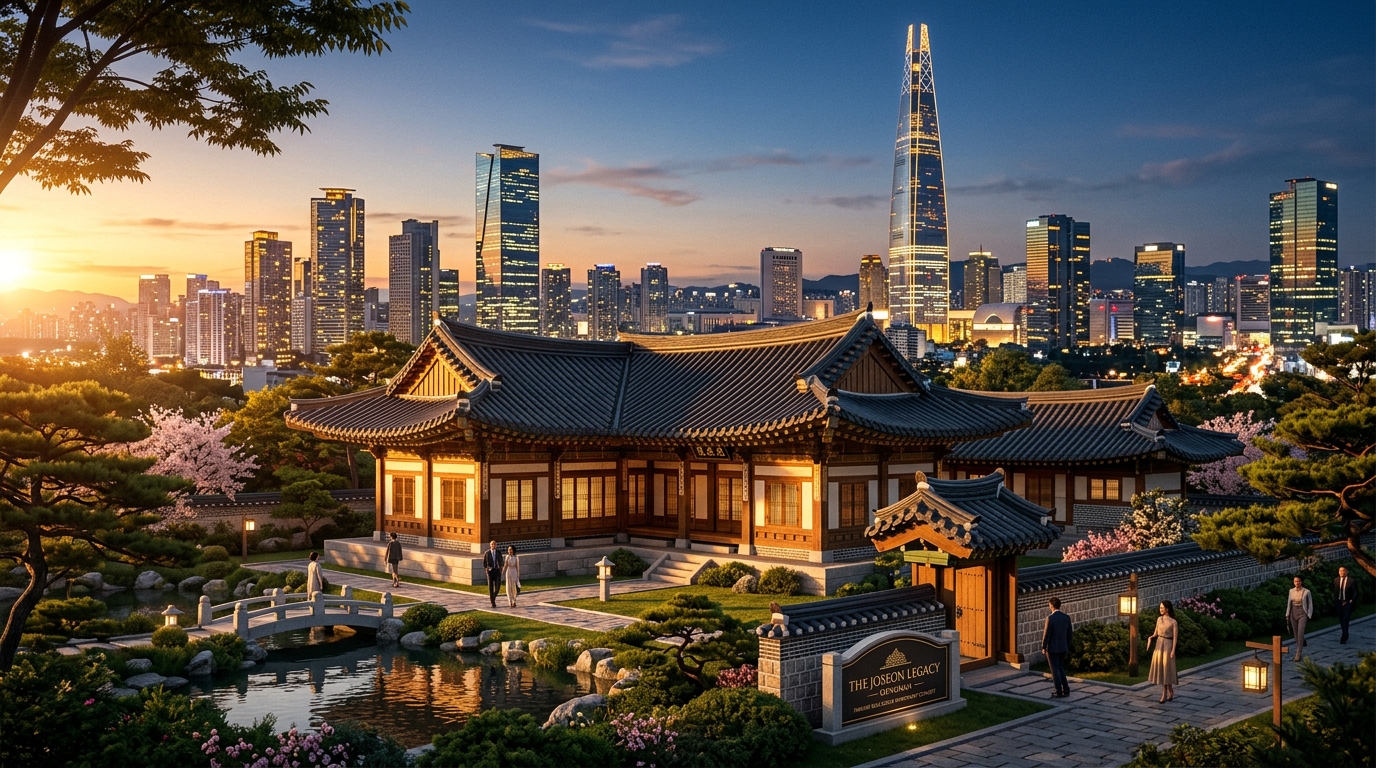 21세기대군부인의 거대한 한옥 저택과 현대 강남 부동산 뷰가 교차하는 모습