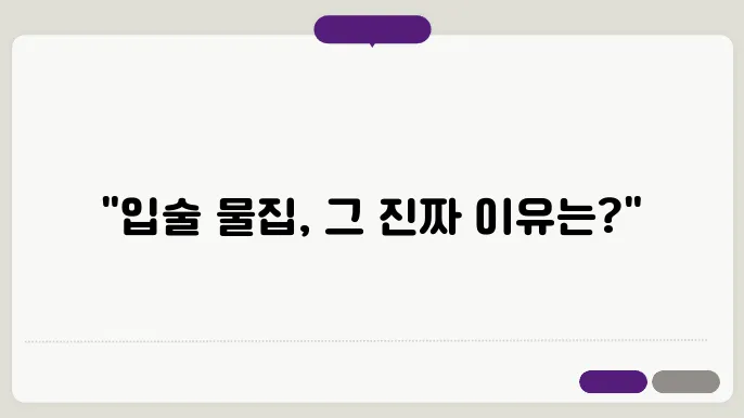 입술에 물집이 생기는 이유? 헤르페스 바이러스ub780?