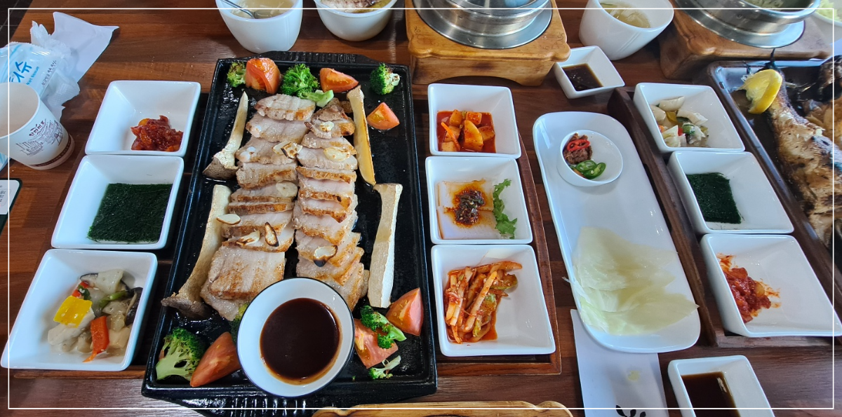 화덕통삼겹구이-한상차림