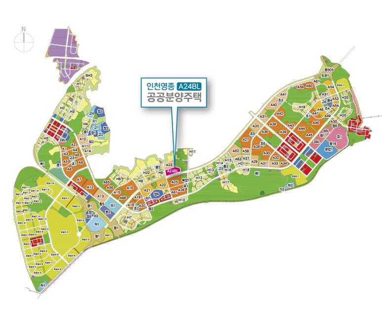 영종하늘도시 A24블록 LH 공공분양 - A24블록 위치