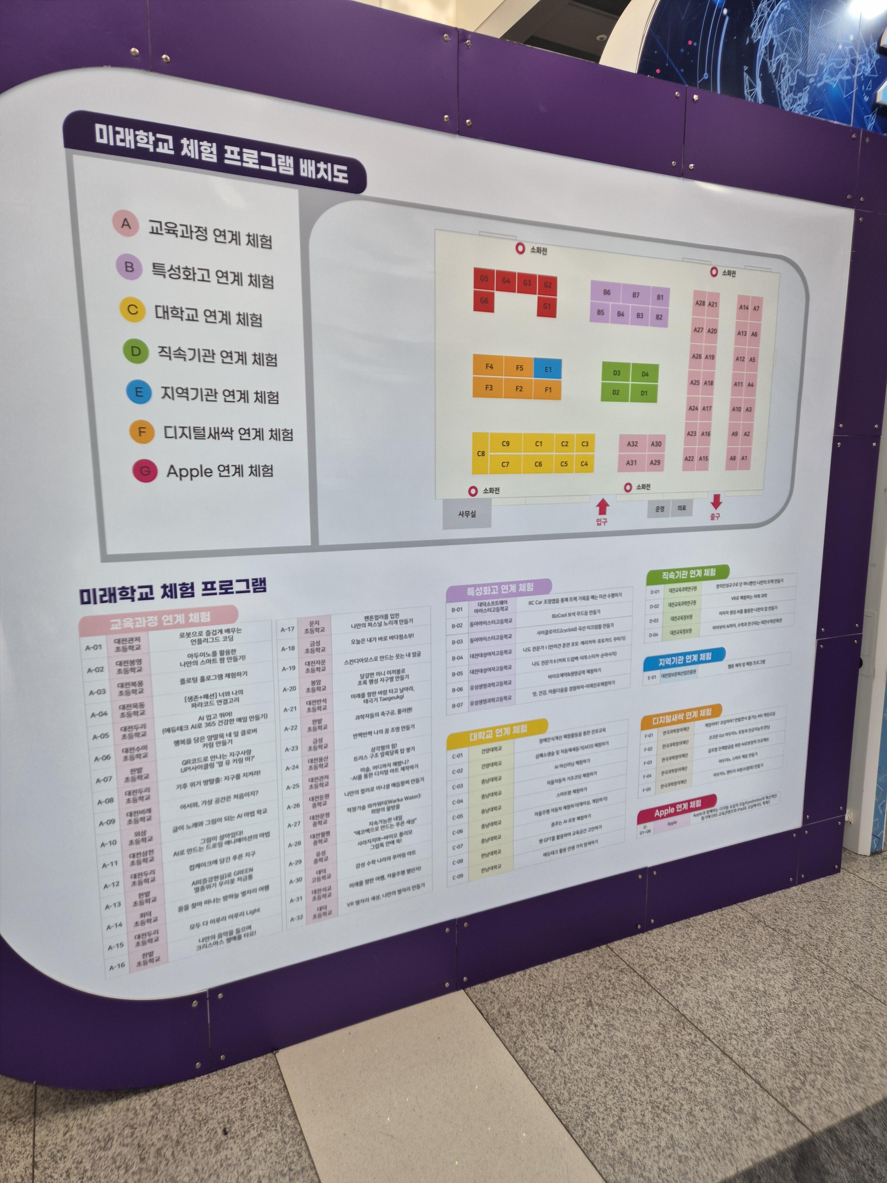 대전 미래교육 박람회 배치도