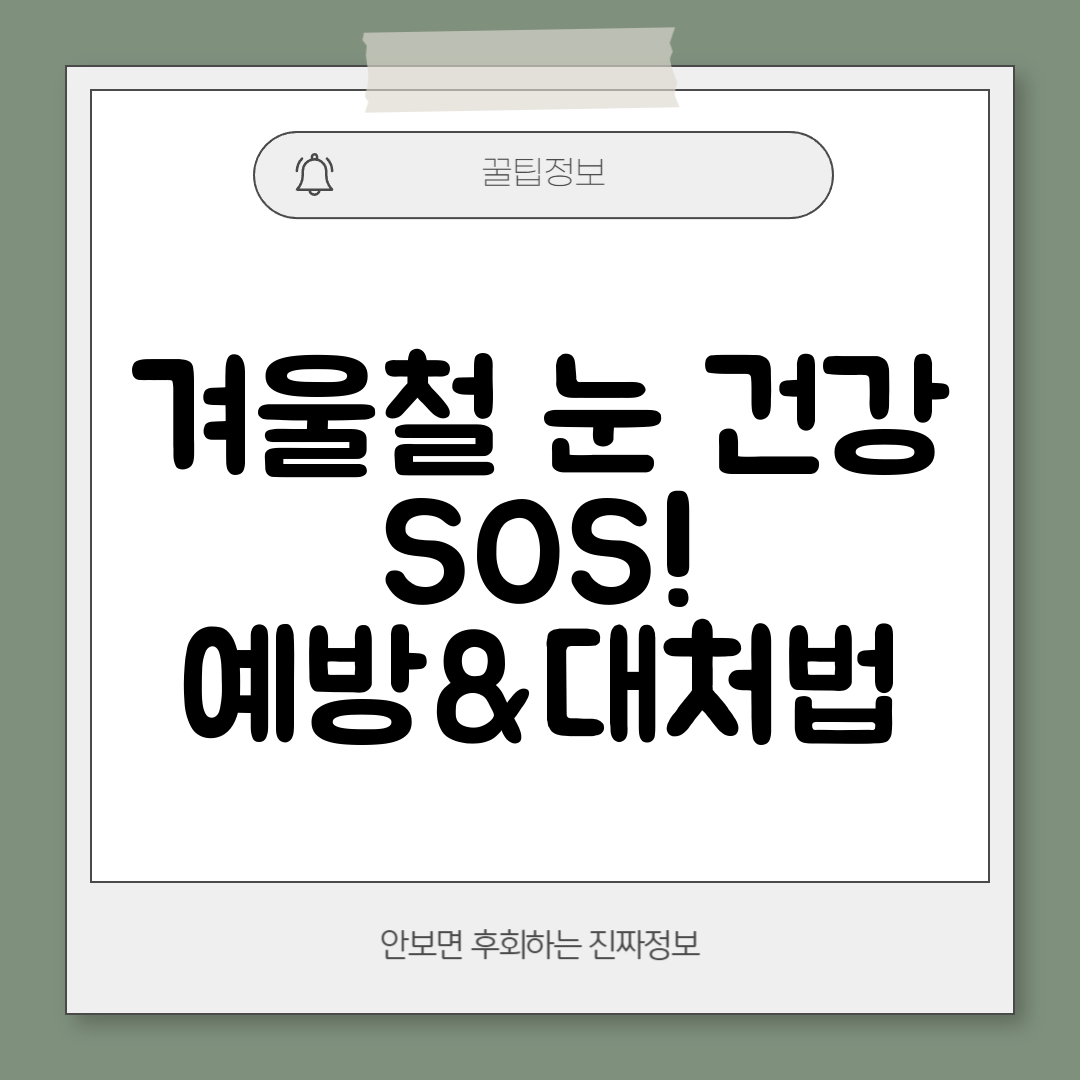 겨울철 눈 건강 SOS! 예방&amp;대처법