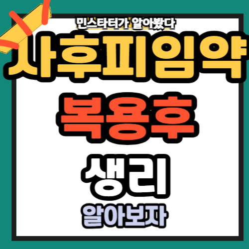 사후 피임약 복용후 생리