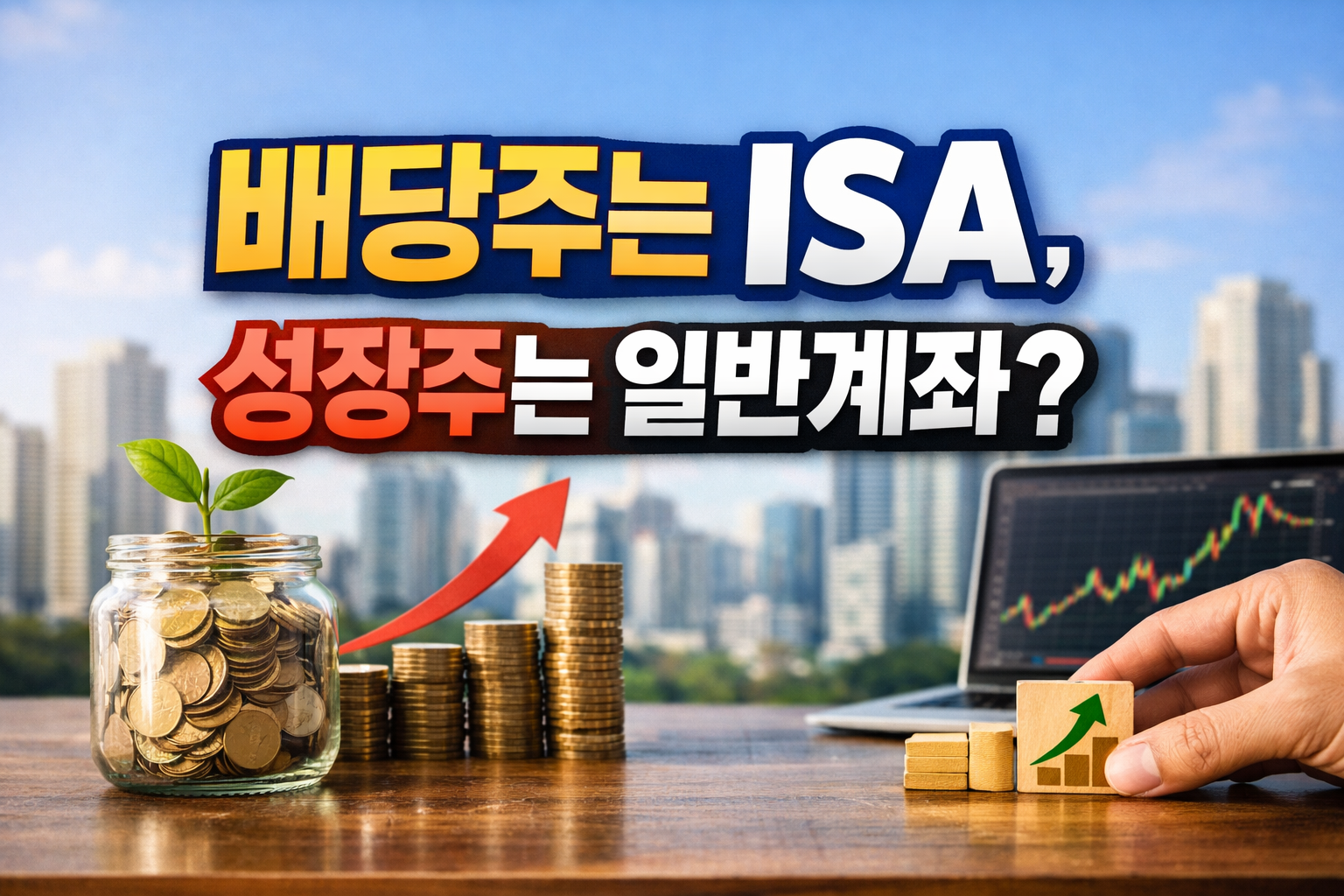 ISA 계좌 내 배당주와 성장주 투자 구분 시각 자료