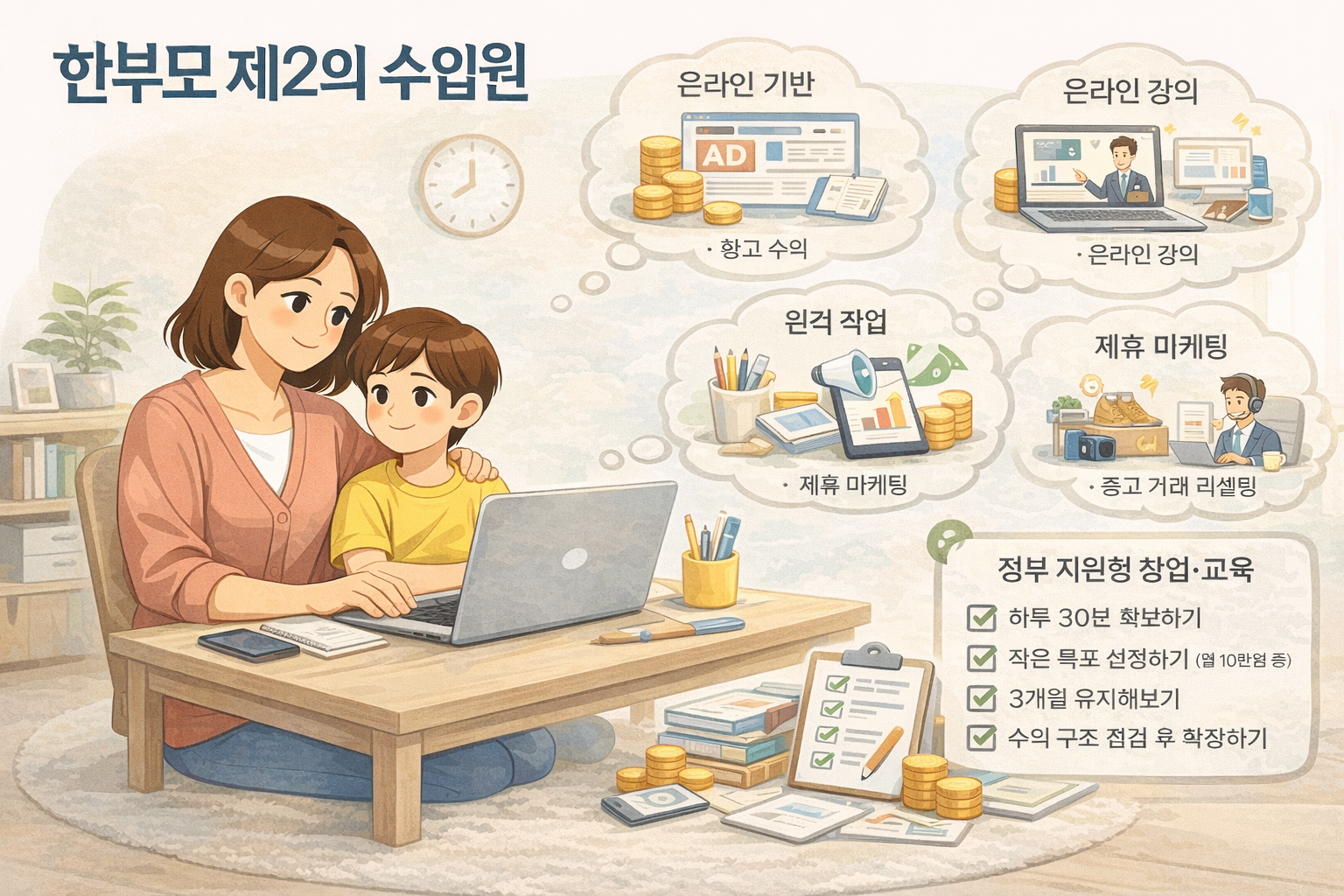 한부모가 제2의 수입원을 만드는 방법 (현실적으로 가능한 선택지 정리)