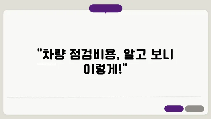 차량 점검비용