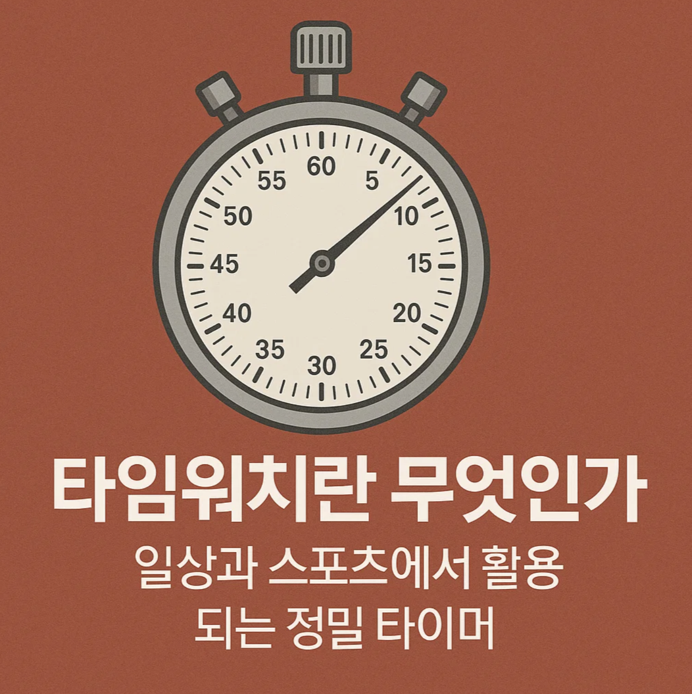 타임워치란 무엇인가, 일상과 스포츠에서 활용되는 정밀 타이머
