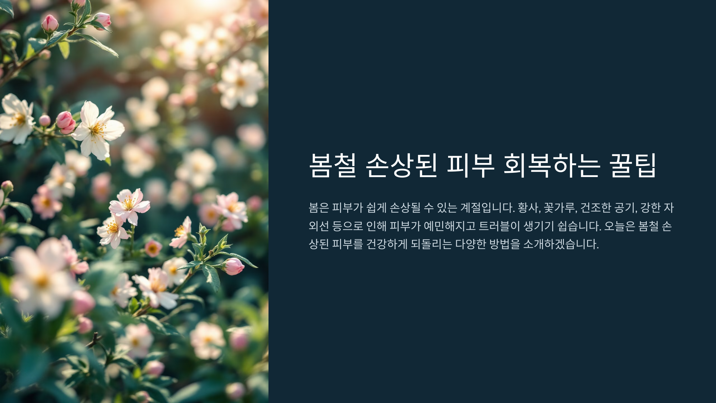 봄철 손상된 피부 회복하는 꿀팁